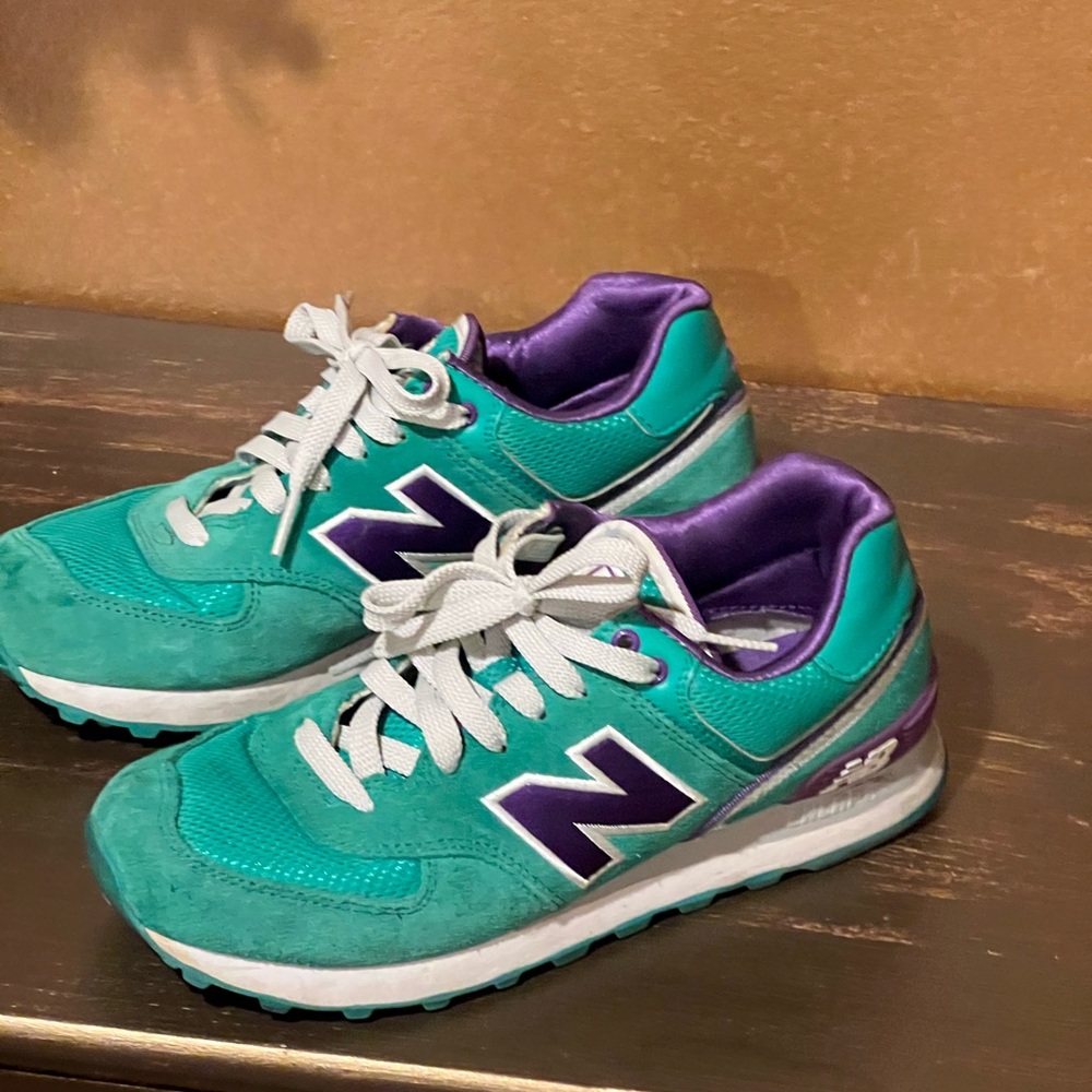 New Balance 574 Athletic Sneakers Teal Blue